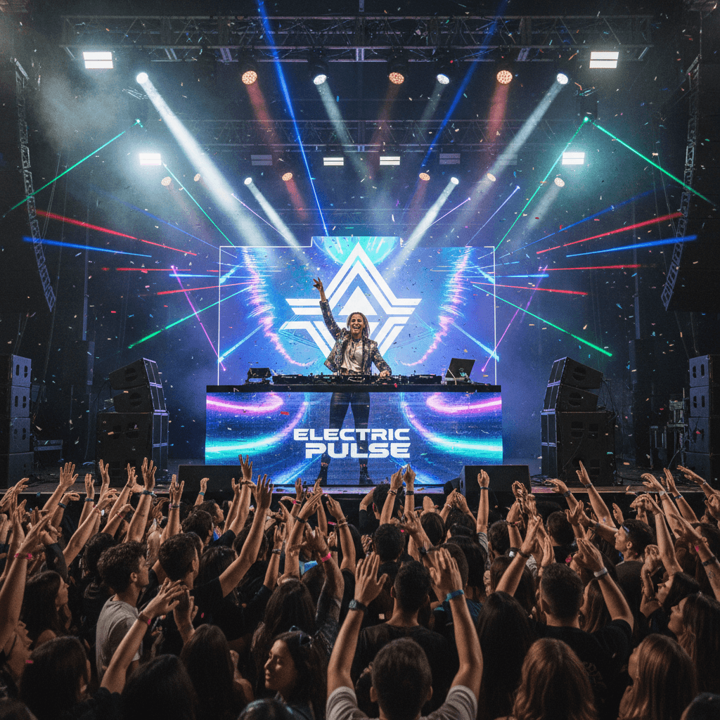 DJ performing at a lively event with engaged crowd