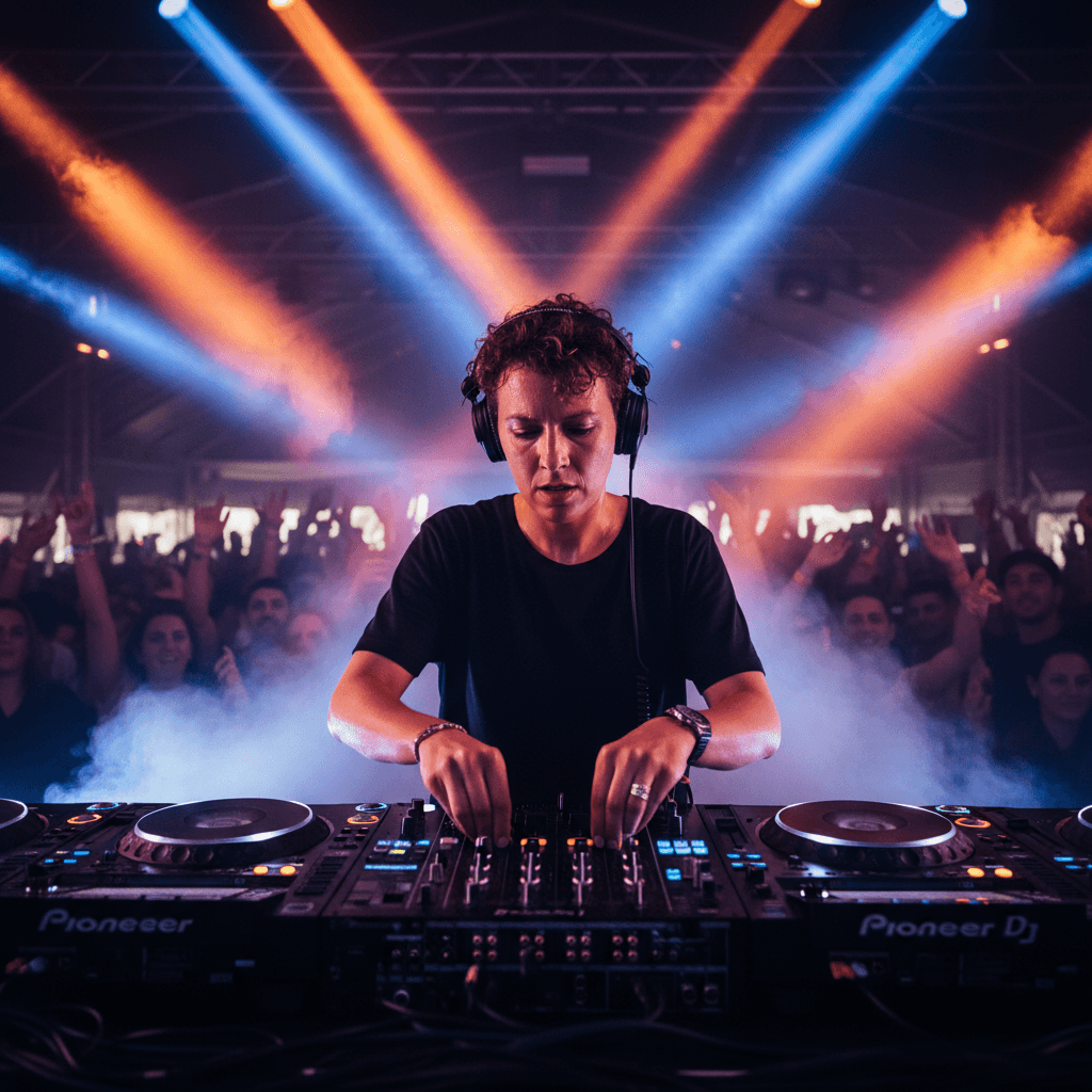 Professional DJ performing live at event