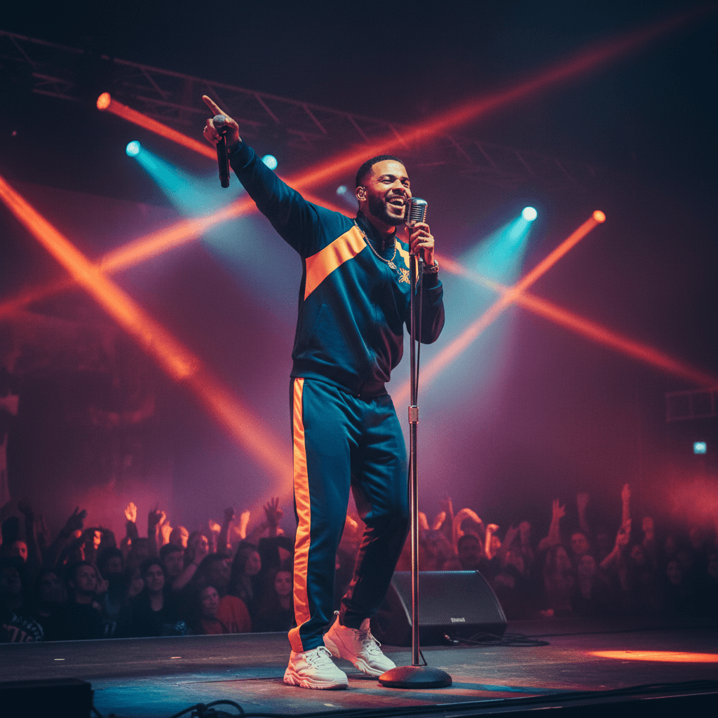 Charismatic MC engaging crowd at event